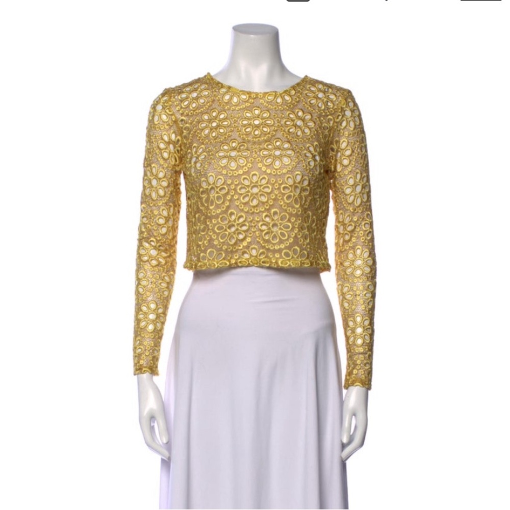 Alexis crop long sleeve top lace